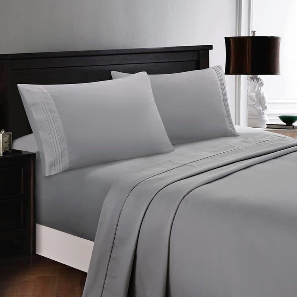 ⭐️SEE NEW LISTING⭐️Full 6pc Light Grey Bedsheets - Picture 1 of 5